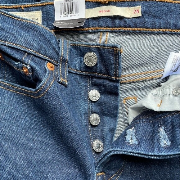 NWT Levi’s Jeans Wedgie High Waist Ankle Jeans Life’s Work Dark Wash Size 24 NEW - Picture 11 of 16